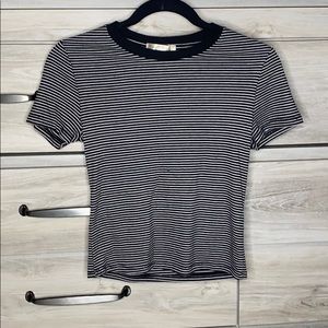 Striped cropped shirt